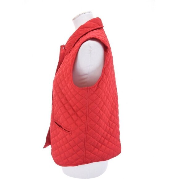 Draper's and Damon's Red Quilted Puffer Vest Jacket Womens Sz PS Petite S - Picture 5 of 7